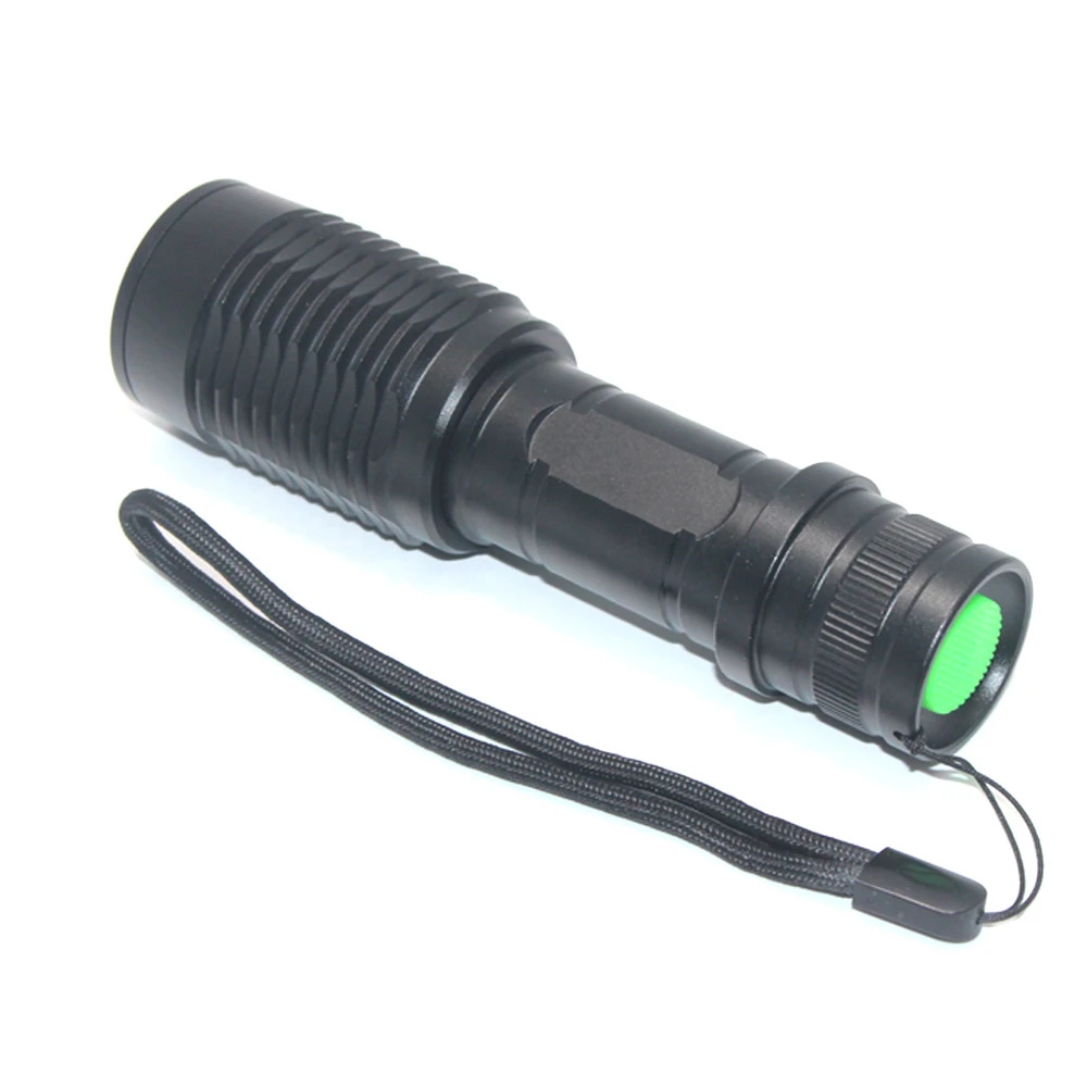 Linterna táctica LED portátil para caza, luz nocturna con zoom, blanca, roja, verde, IR, 18650