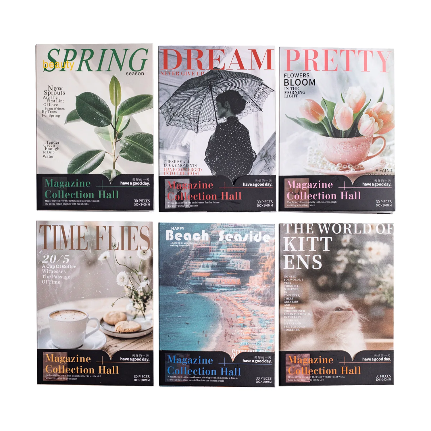 30개/세트 메모 패드 재료 종이 잡지 컬렉션 홀 컬렉션 저널 스크랩북 종이 배경 장식 종이