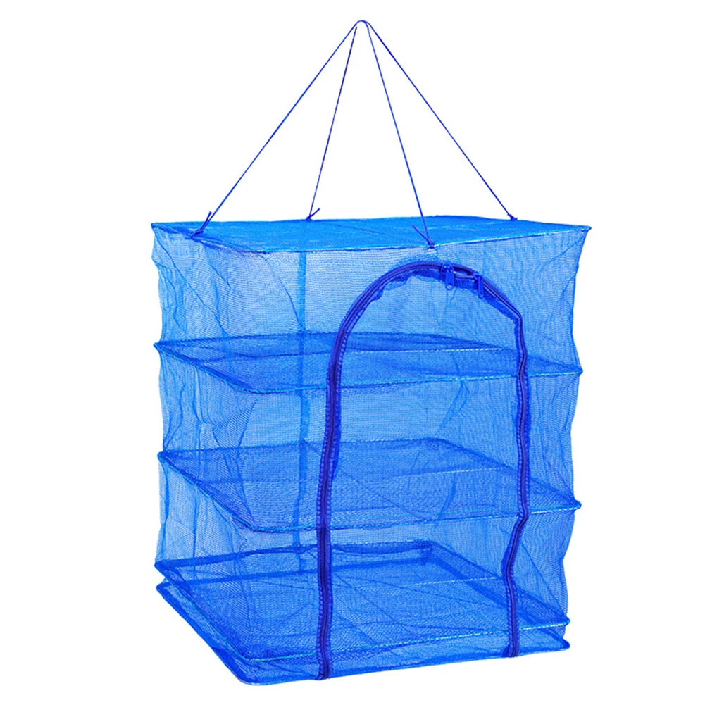 Foldable Drying Fishing Net Hanging Vegetable Fish Dishes Dryer Bag Hanger Fish Fishing Flowers Buds Plants Organizer