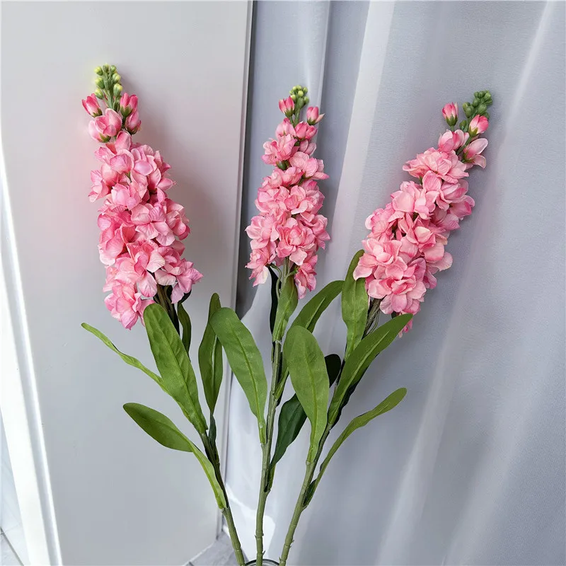 3Pcs Artificial Hyacinth Violet Flowers beautiful Long branch Silk Simulated flower For Wedding Party Home Tabel Decoration