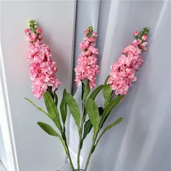 3Pcs Artificial Hyacinth Violet Flowers beautiful Long branch Silk Simulated flower For Wedding Party Home Tabel Decoration