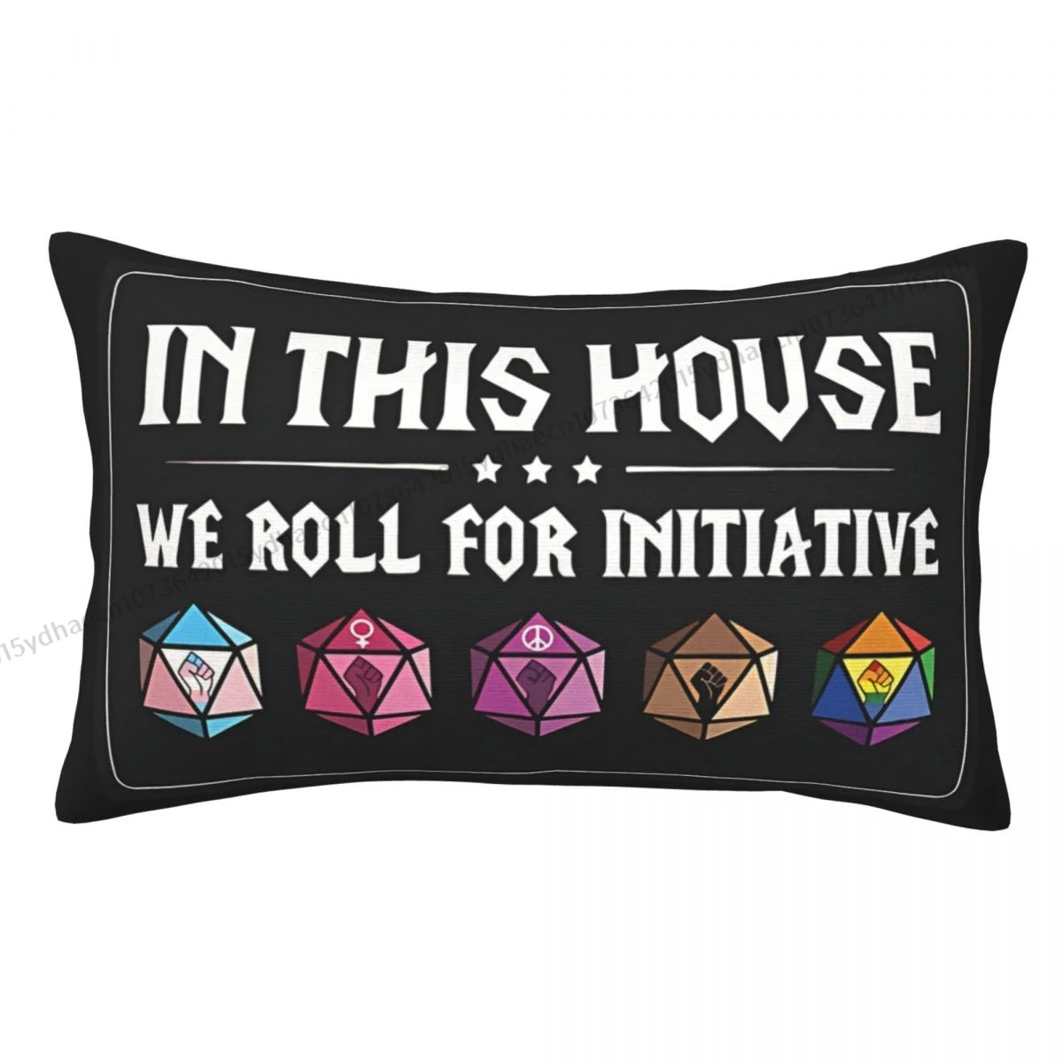 In This House We Roll For Initiative Cojines Pillowcase DND Game Cushion Home Sofa Chair Print Decorative Coussin Pillow Covers