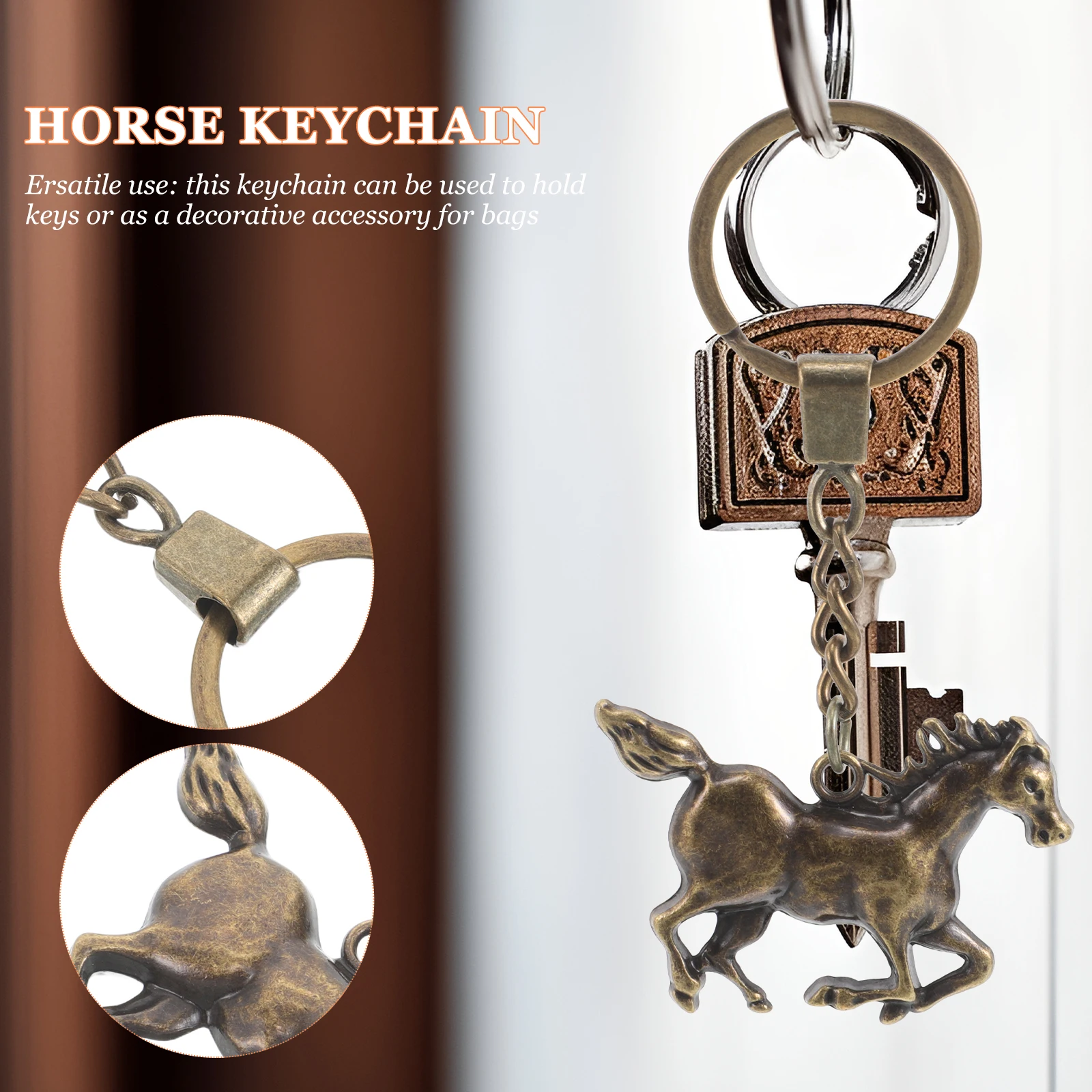 

Брелок для ключей с лошадью из цинкового сплава, прочный кулон, подвеска для кошелька, сумки, рюкзака, брелок для любителей животных, лошадь