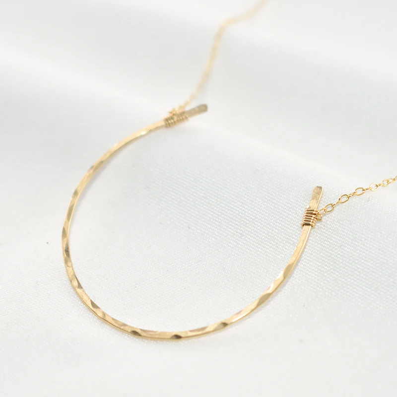 925 Silver Horseshoe Necklaces Handmade Gold Filled Jewelry Pendant Vintage Boho Choker Kolye Charm Jewelry Necklace For Women