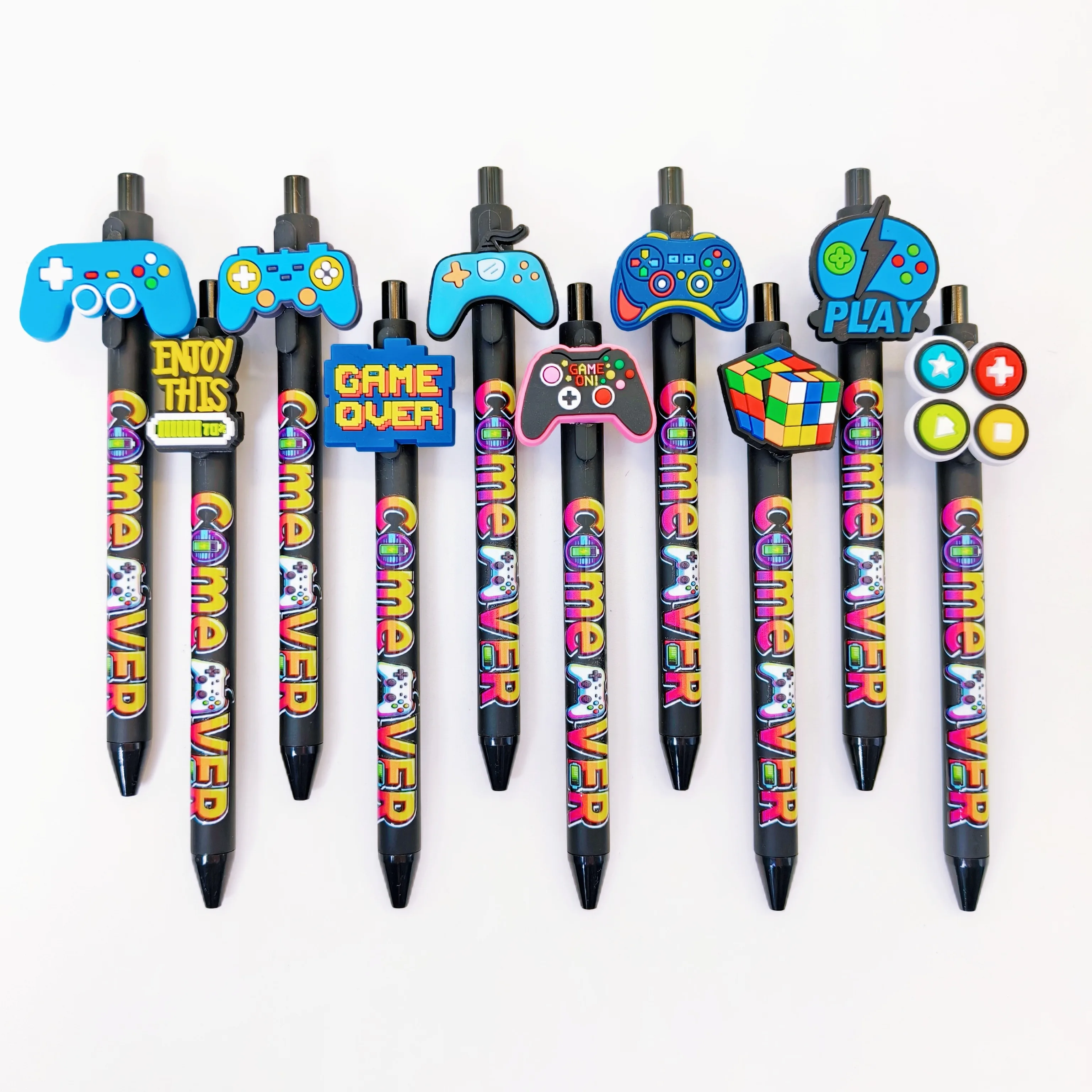 10pcs/15pcs Game Console Theme Ballpoint Pen Game Controller Pattern Press Pen Game Enthusiast Gift Pen