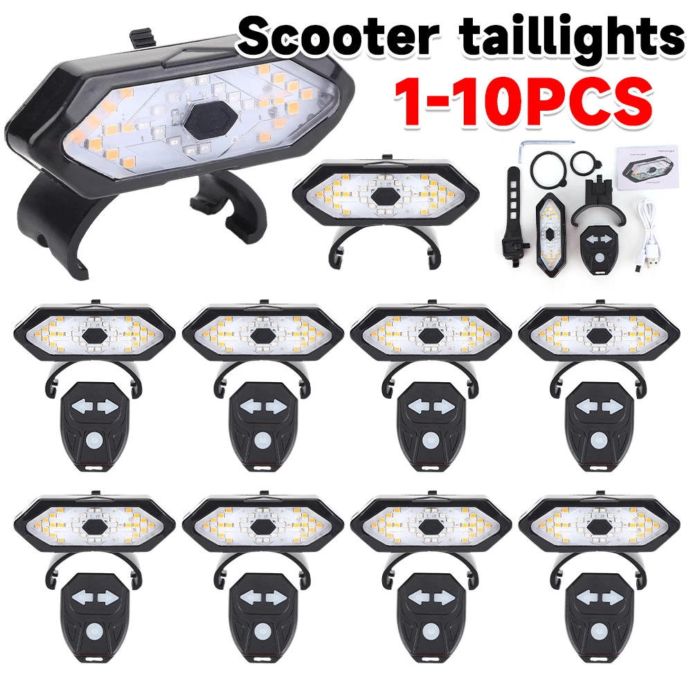 

10-1PC Turn Signal Safety Light Smart Rear Lamp Wireless Remote Control Micro USB Rechargeable Waterproof for M365 Pro 2 MI 4