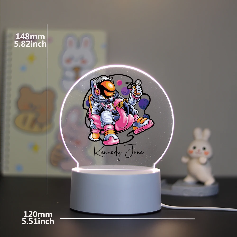 Personalized Custom Cosmonaut Beauty  3D Led Night Lamp Usb For Home Room Decoration Nightlight 3D Led Night Lamp