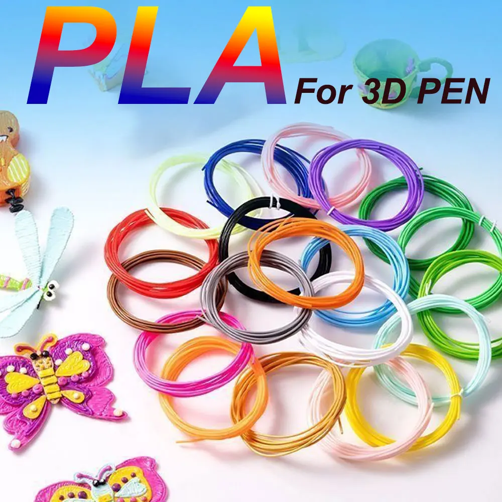 1.75mm Diameter PLA Consumables for Children's 3D Printing Pens Various Bright Colors Environmental Protection Safety Smokeless
