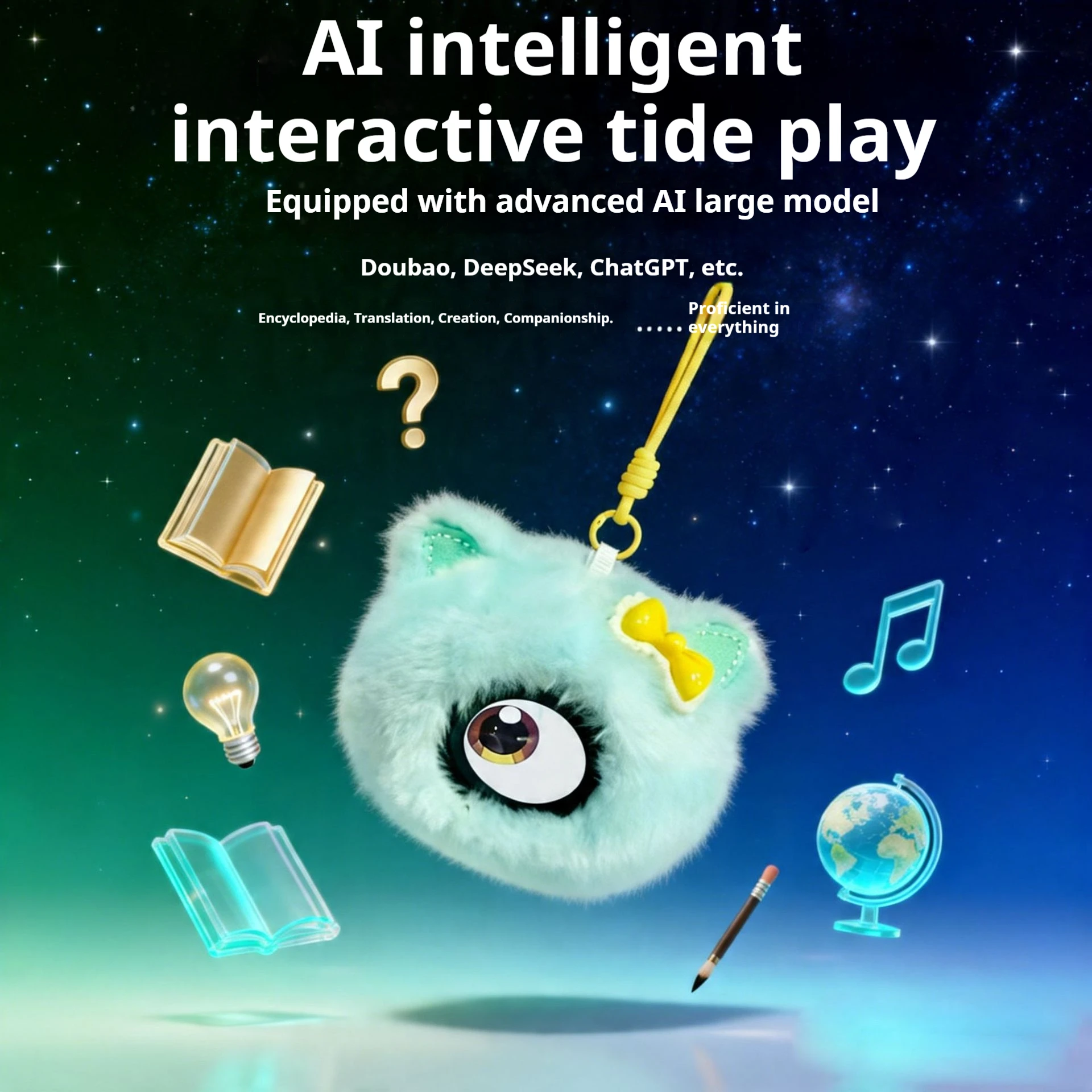 

Ai Interactive Plush Toy Smart Ai Dialogue Companion Fuzzy Bag Charm Backpack Pendant Decor For Women Holiday Surprise Gift