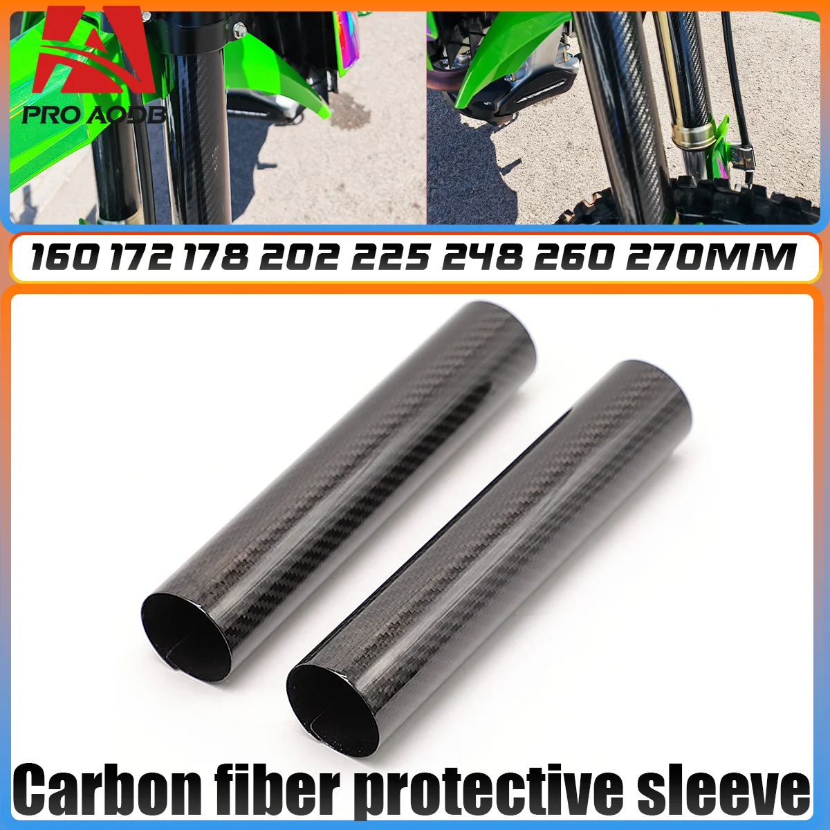 

Fork Wraps Protectors in Full Carbon Fiber For Honda KTM Kawasaki Motorcycle Dirt Bikes Motocross 160mm-270mm Universal Parts