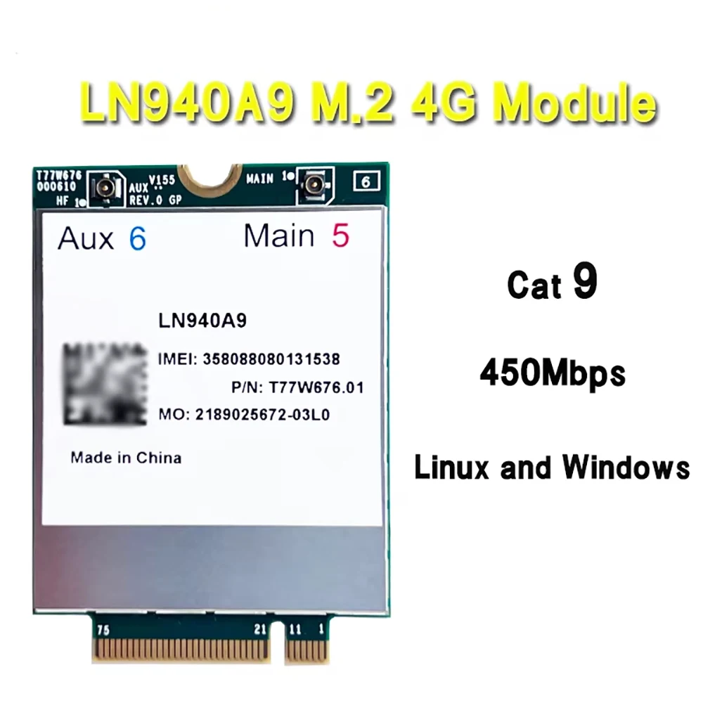 LN940A9 T77W676 LTE Cat9 Module For Laptop CPE 4G Router North America Europe Asia Pacific