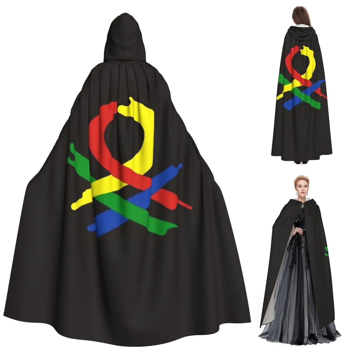 

Длинный плащ с капюшоном United Colors Of Benetton, средневековый костюм ведьмы, накидка для косплея, накидка на Хэллоуин, вампир, для взрослых, унисекс