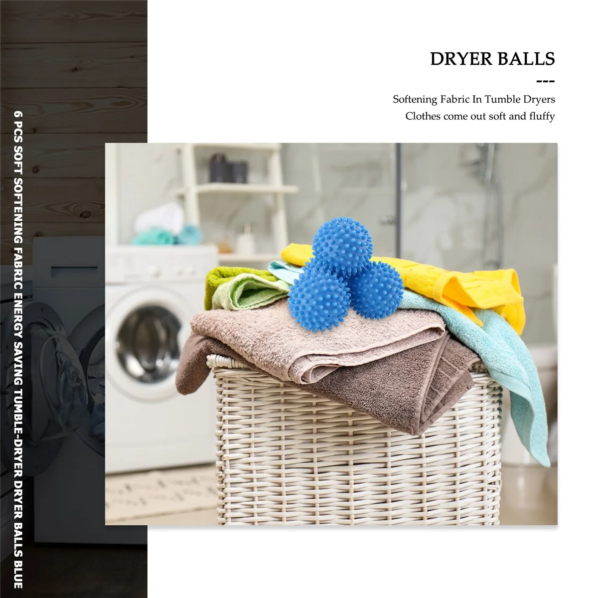 6 x Blue Reusable Dryer Balls Ball