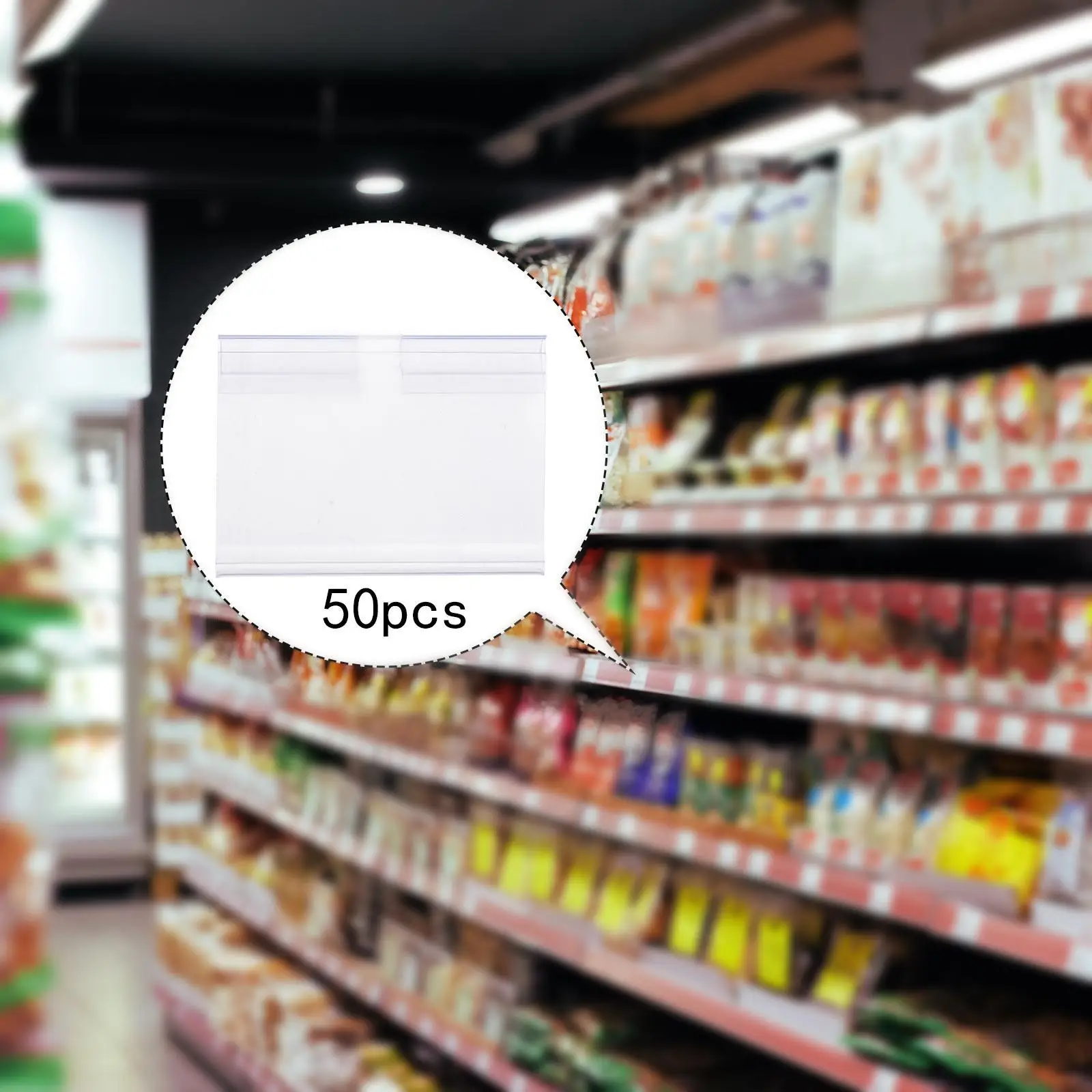 Ticket Display Holder, armazenamento Bins, fácil Clip, Rack Label, 50 Pcs