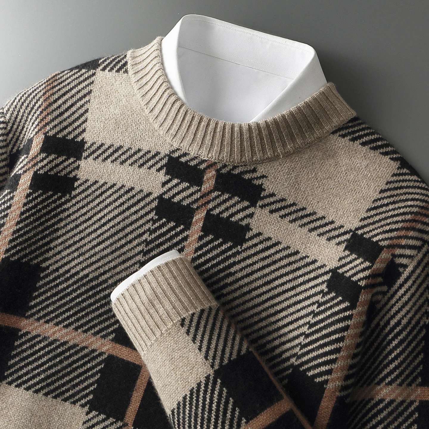 New 100% Cashmere Men's Thick Pullovers Mock Neck Sweater High-end Smart Casual Jumper Autumn Winter Cashmere Knitwear Clothing