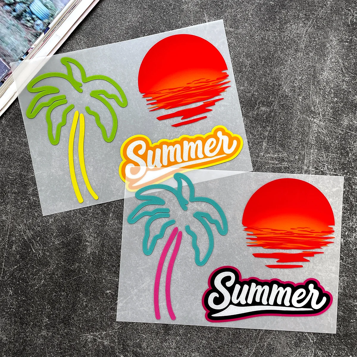

motorcycle, scooter body, fuel tank, windshield Coconut tree pattern, decorative motorcycle car and other decorative stickers