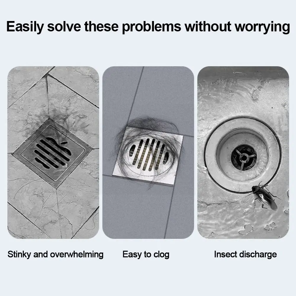 New Soft Floor Drain Cover Insect-proof Anti-Odor Sewer Pipe Cover Reusable Sink Seal Mat Bathroom Accessories
