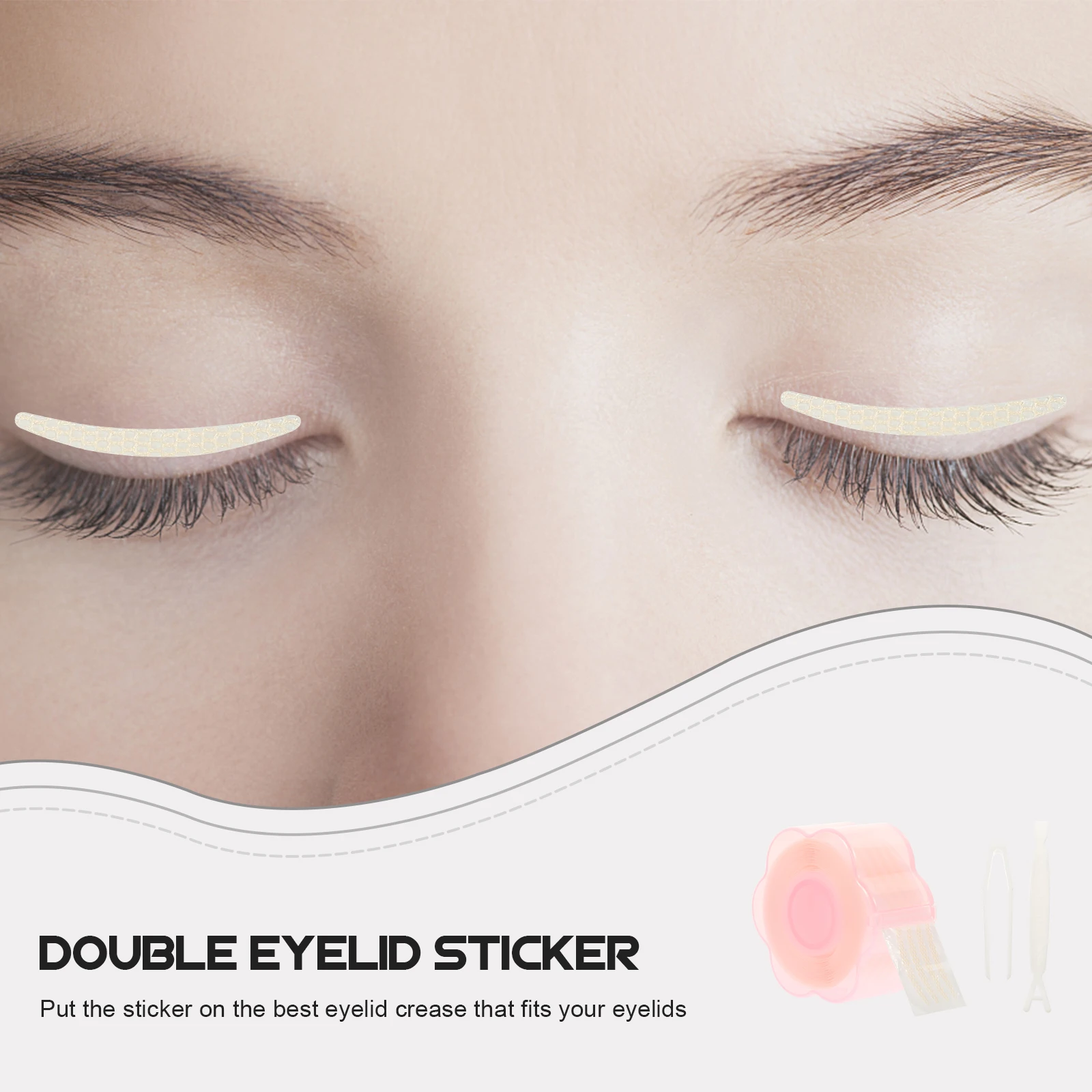 3 لفات من ملصقات الجفن غير المرئية مزدوجة الشكل الطبيعي أداة مكياج خفيفة الوزن قابلة للتنفس وآمنة لـ