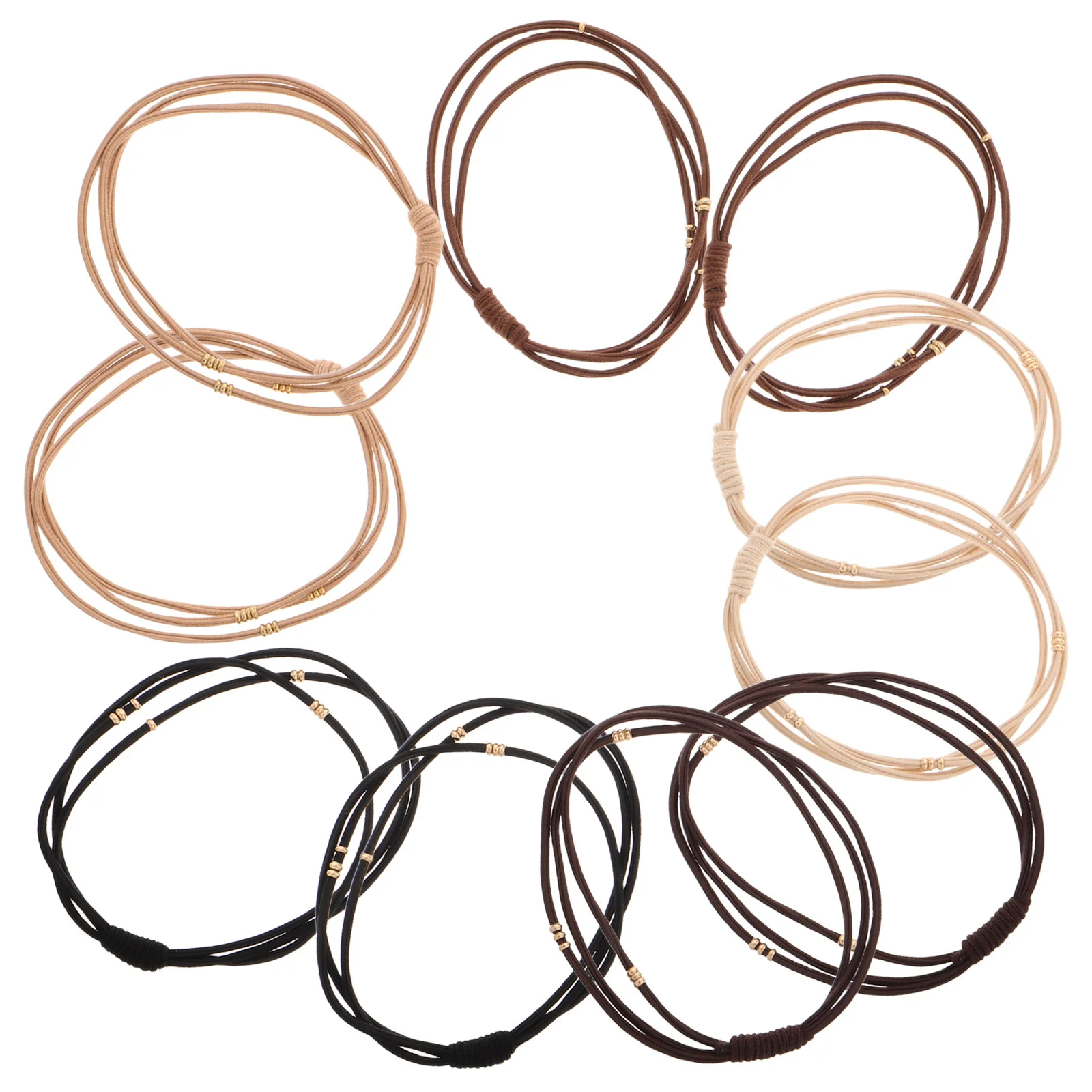 

10 шт., резинки для волос из бисера, высокая эластичность, трехслойный, без повреждений, стильные аксессуары, черный, темно-коричневый, средний, светло-бежевый