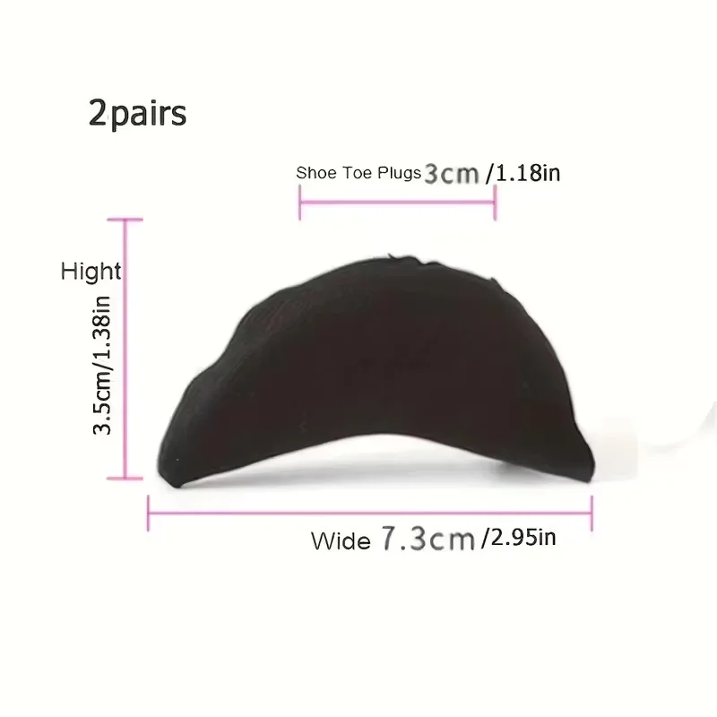 2 Paar Zehenpolster für Schuhe, Unisex-Einlegesohlen, Zehenfüller aus Schaumstoff, Werkzeuge zur Schuhmontage – Detail 2