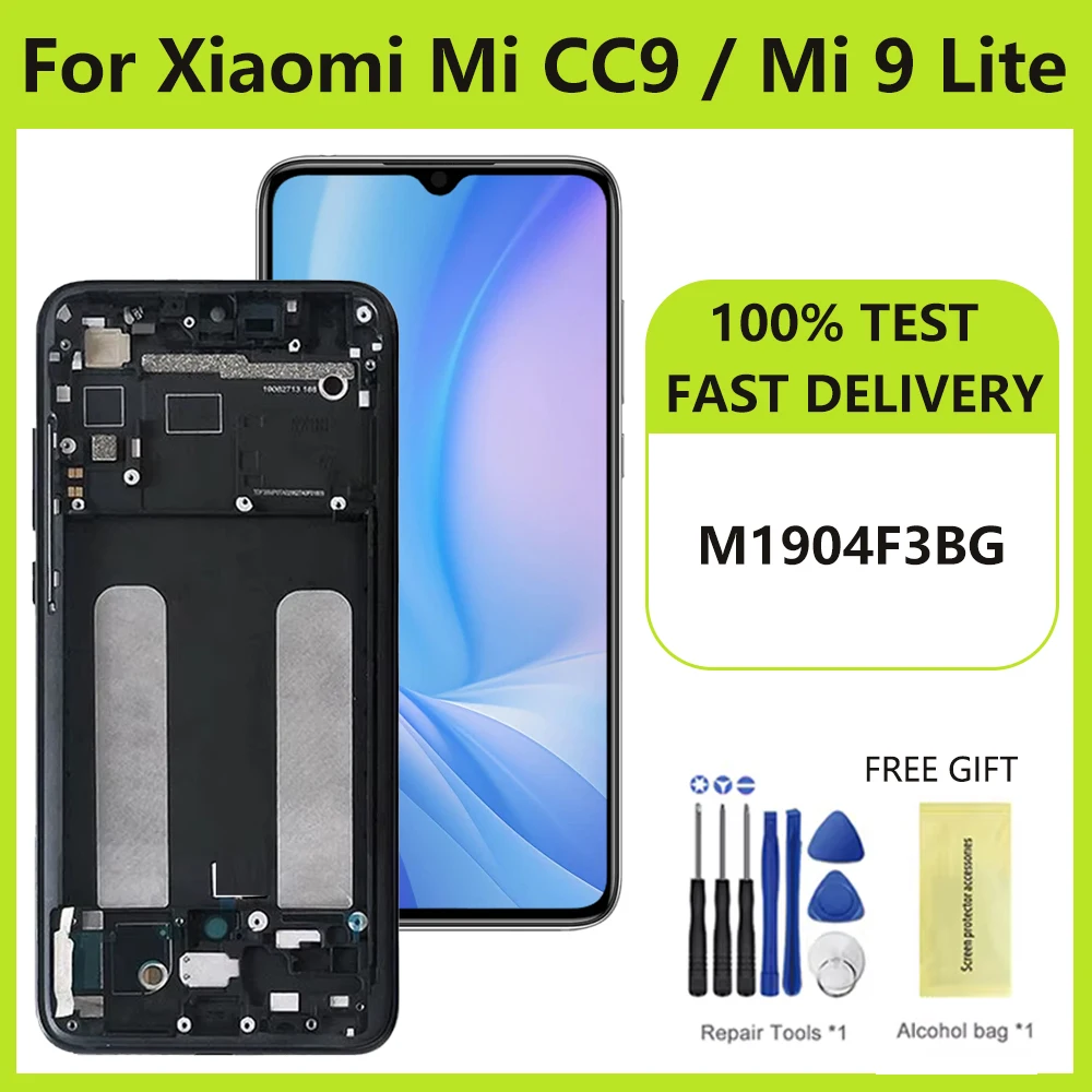 

ЖК-дисплей 6,39 дюйма для Xiaomi Mi CC9 M1904F3BG, цифровой сенсорный экран в сборе с рамкой для Xiaomi Mi 9 Lite, замена