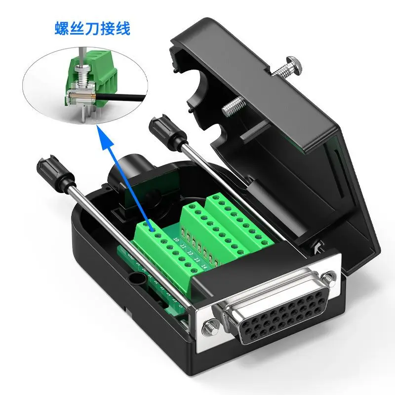 DB26 No Soldering Male Female Connector 26-pin Grade 3 Rows 26pin Data Cable Plug D-SUB Breakout Terminal Wiring Board Adapter