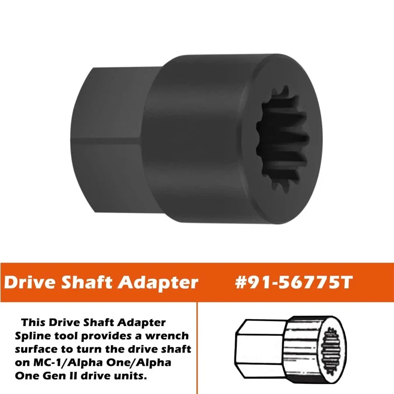 

TML 91-56775T Drive Shaft Adapter Tool Fits for Drive Units and Outboards for MC-I, R-MR, Alpha One, Alpha One