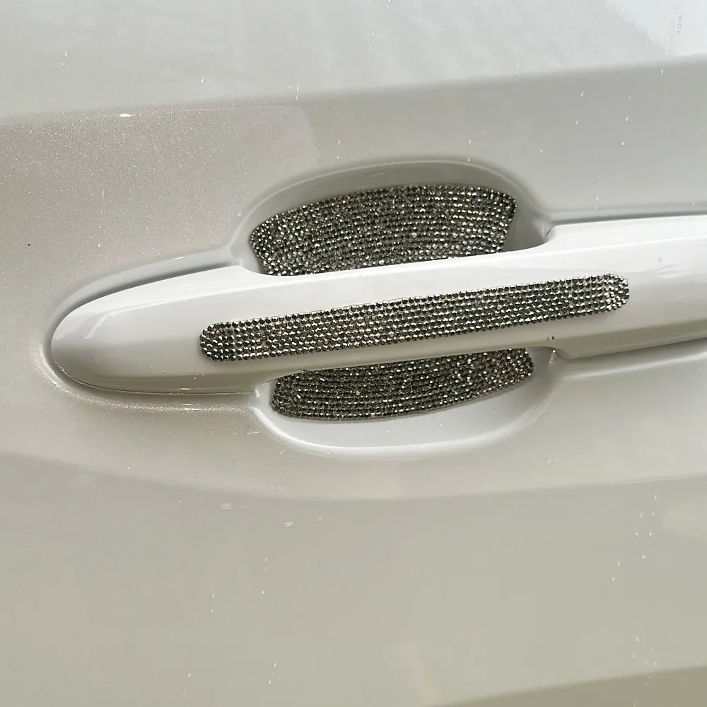 8PCS Set Door Handle Protector Bling Scratch Resistant Vehicle Door Protector Anti-scratch Guard Universal Fit