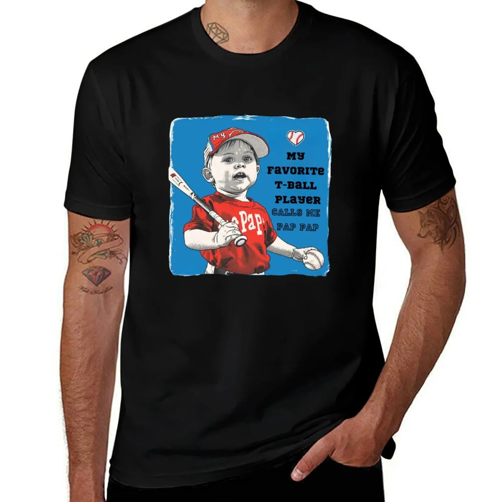 My Favorite T-Ball Player Calls Me Pap Pap - Gift for Grandpa Shirt Design T-Shirt Casual Trendy Short Sleeve T-Shirt