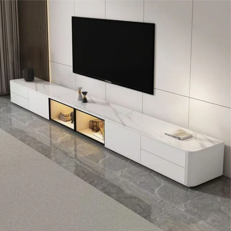 Rock slab TV cabinet coffee table combination high router TV cabinet landing