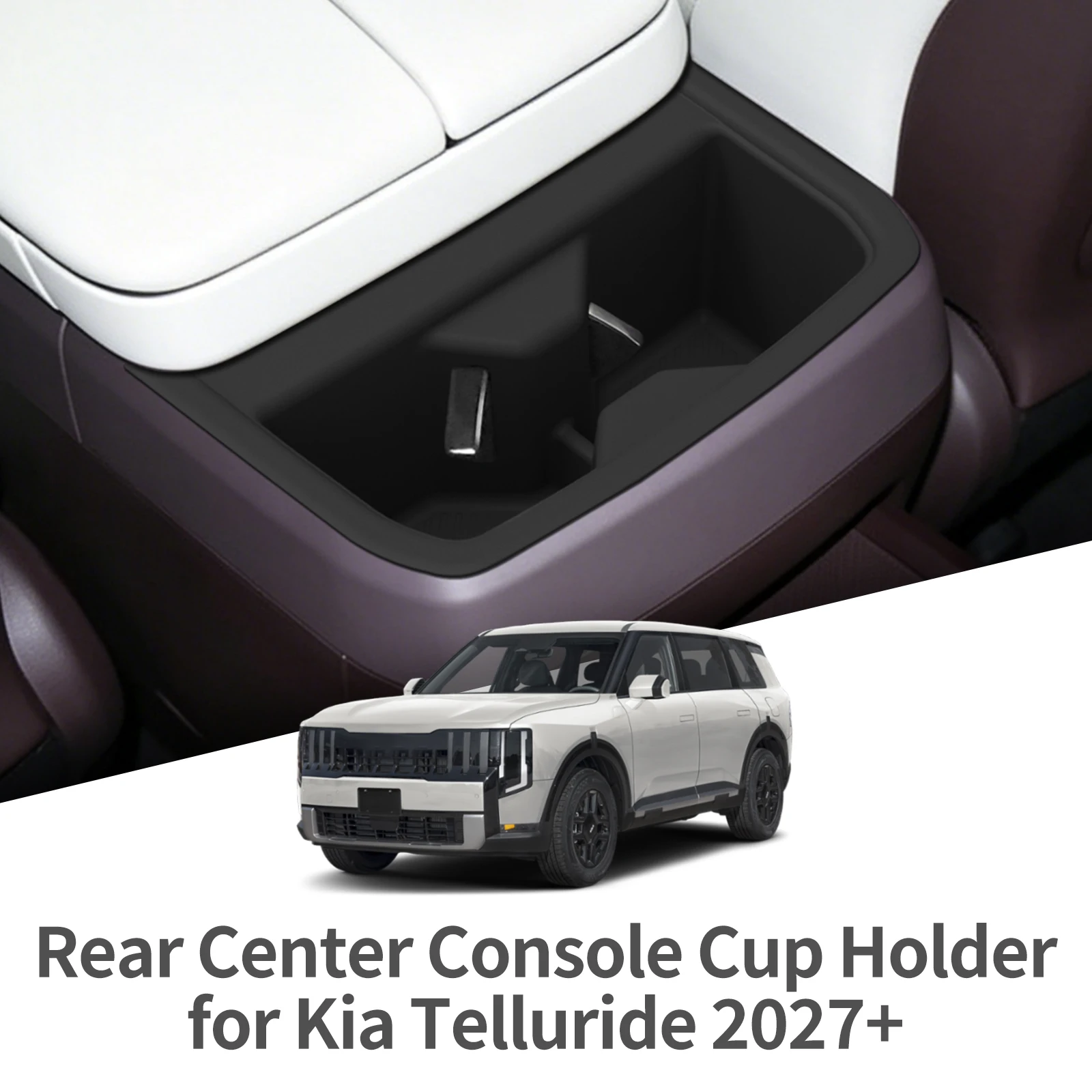 

for Kia Telluride 2027+ (2nd Gen) Water Cup Holder Armrest Rear Cup Holder Insert Car Cup Silicone Organizer Tidying