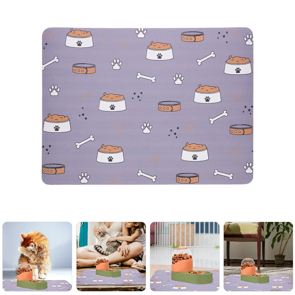 

Anti-Slip Dog Feeding Mat Thick Absorbent Pet Bowl Pad For Food Water Durable Cat Dining Mat Protective Floor Rug