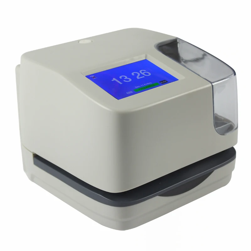 Touch Controlled Color Screen Time Recorder Time Stamp With Battery Portable Time Printing Machine For Markets