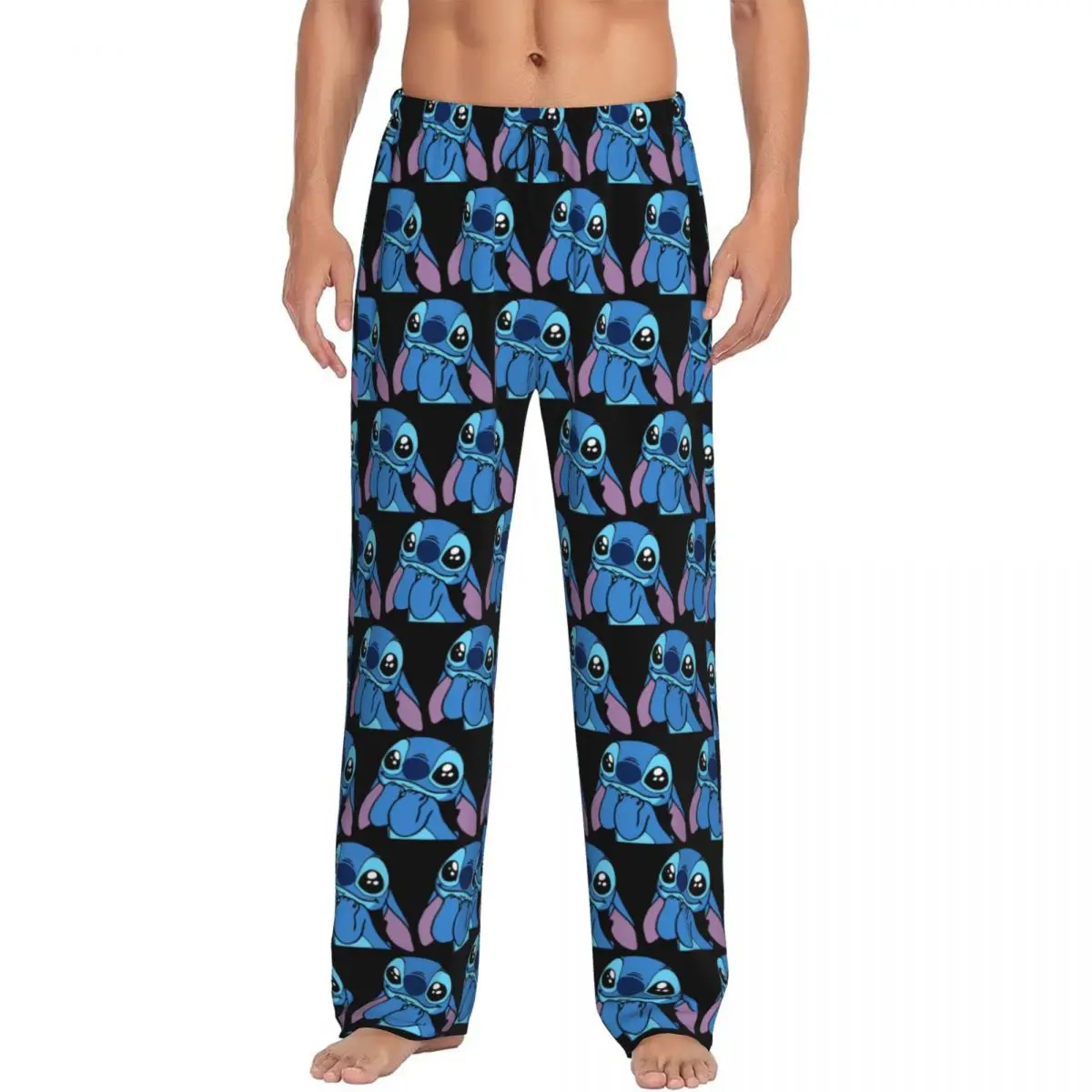 

Custom Cartoon Anime Manga Stitch Lilo Pajama Pants Sleepwear for Men Elastic Waistband Sleep Lounge Bottoms with Pockets