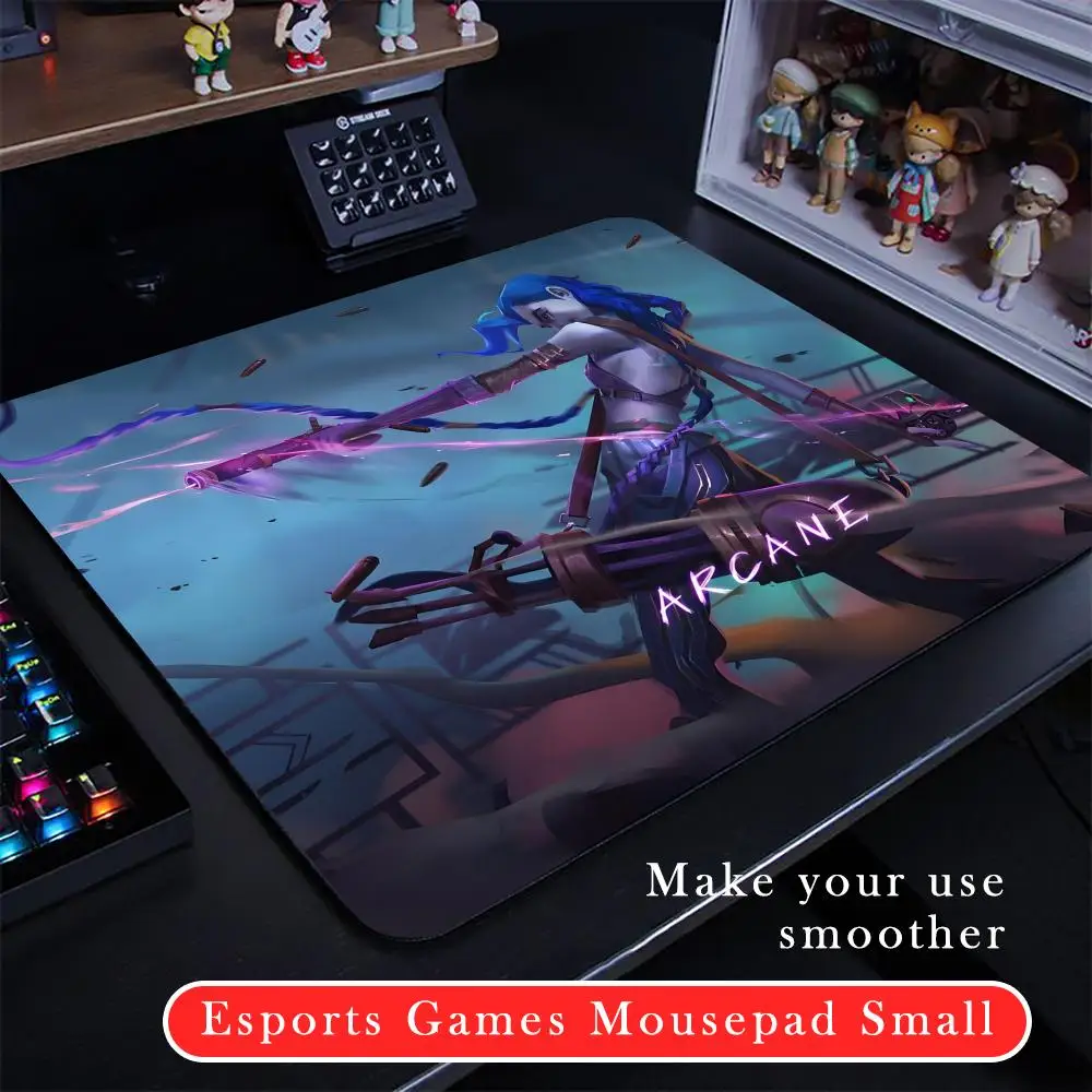 Arcane League L-LOL Jinx Mouse Pad Cartoon rubber Small mouse pad desktop computer office keyboard e-sports ROGs game mouse pad