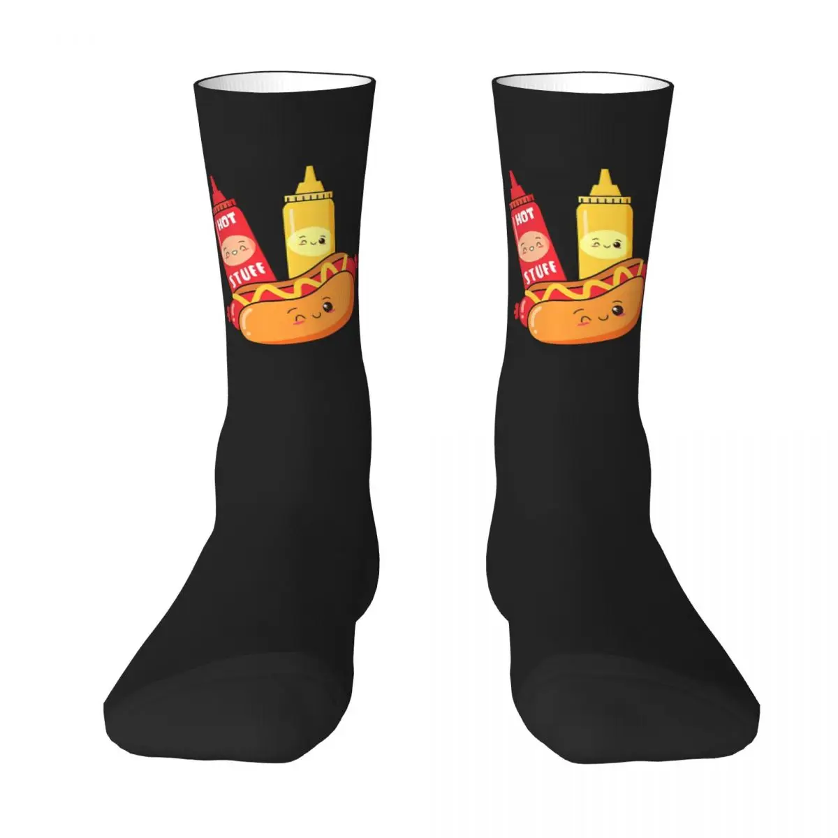 Winter Warm Fashion Unisex Hot Stuff Socks Chili Sauce And Hot Dogs Sweat Absorbing Skateboard Socks