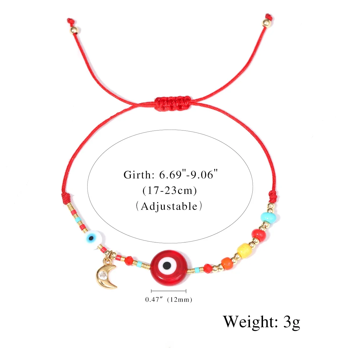 New Bohemian Style Hand-Woven Women's Bracelet Pig Nose Beads, Glass Eye Beads, Red Rope, Graduation Season Souvenir Gift