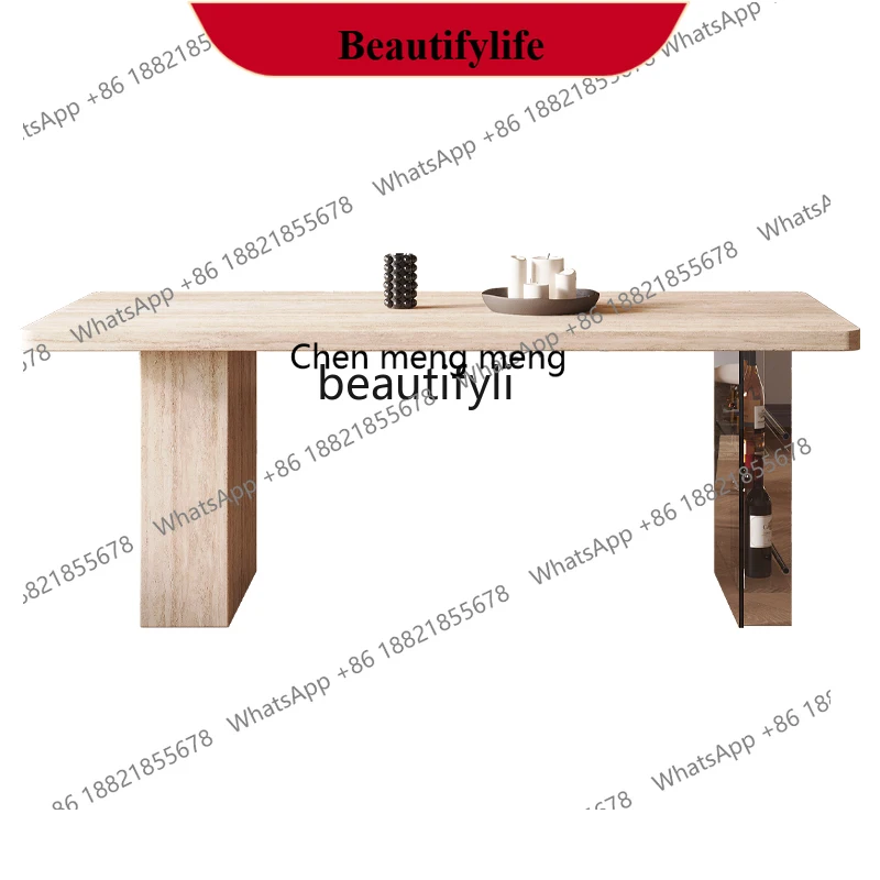 z183 Dining table acrylic French retro wabi sand wind rock board table household storage dining table