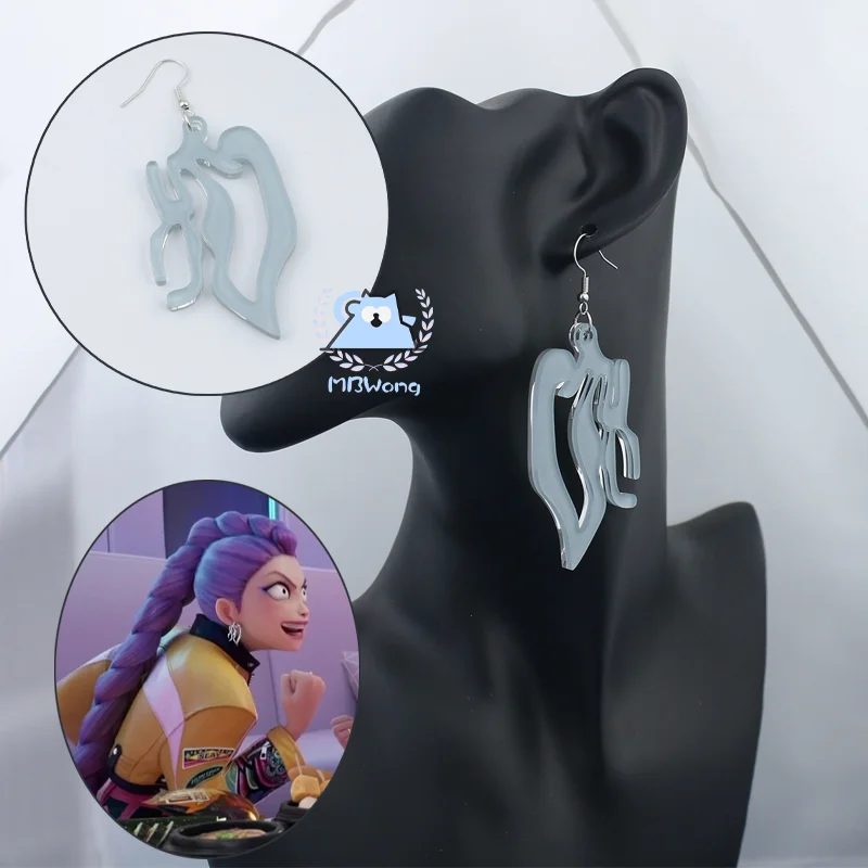 

Мультяшные охотники на демонов, реквизит для косплея, серьги, акриловые зажимы для ушей, аксессуары Rumi Kang, реквизит HUNTR/X для Хэллоуина