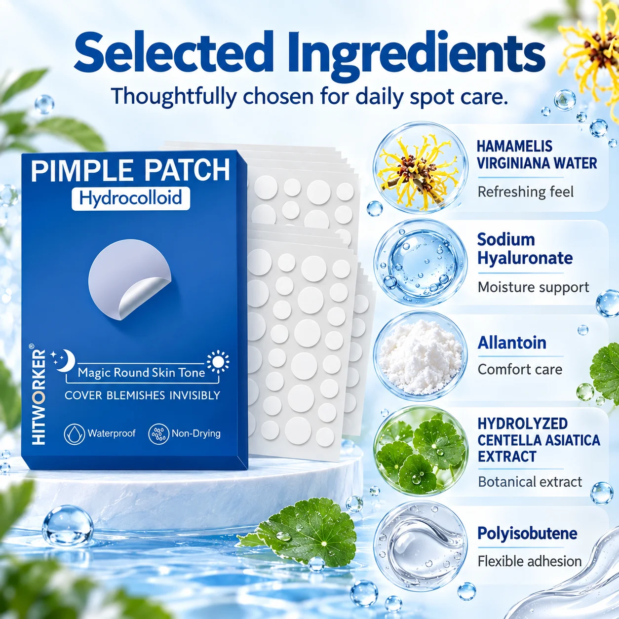720/216Pcs Hydrocolloid Acne Patches, High Quality Invisible Pimple Spot Patches, Clean Pores, Cover Blemishes & Zits, Suitable
