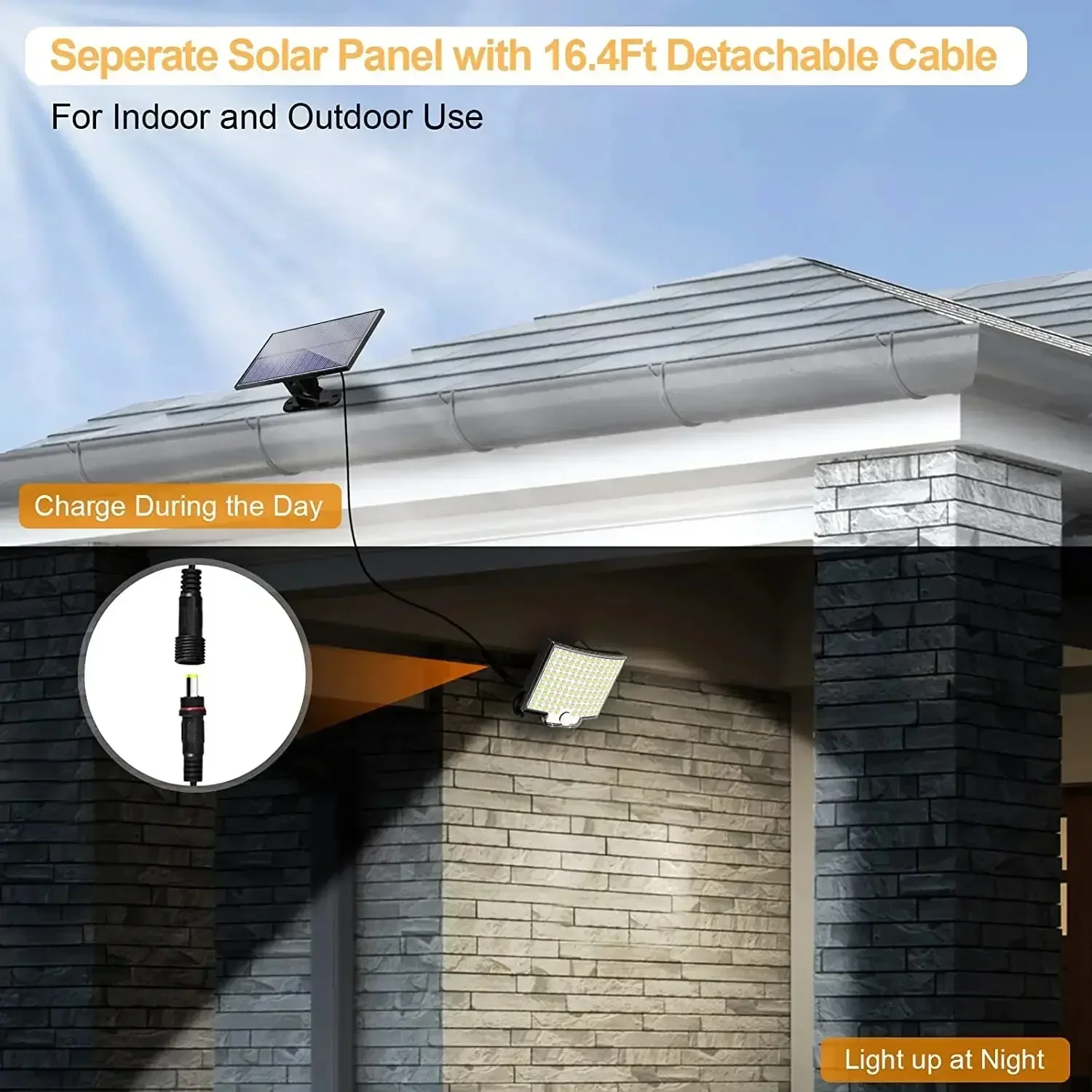 Imagem -03 - Super Brilhante Led Luz Solar ao ar Livre com Sensor de Movimento Controle Remoto Ip65 à Prova Dip65 Água para Pátio Garagem Segurança Luz Parede