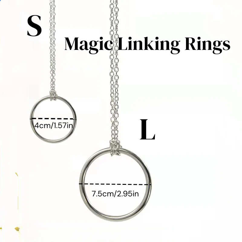 1PC Ring And Chain  Magic Tricks Street Close Up Illusion Prop Metal Knot Ring On Chain Game Show Play Gift Toy