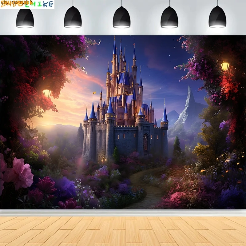 Fairy Tale Mystic Medieval Castle Photography Backdrops Props Landscape Witch Magical Book Fantassy World Forest Background MA04