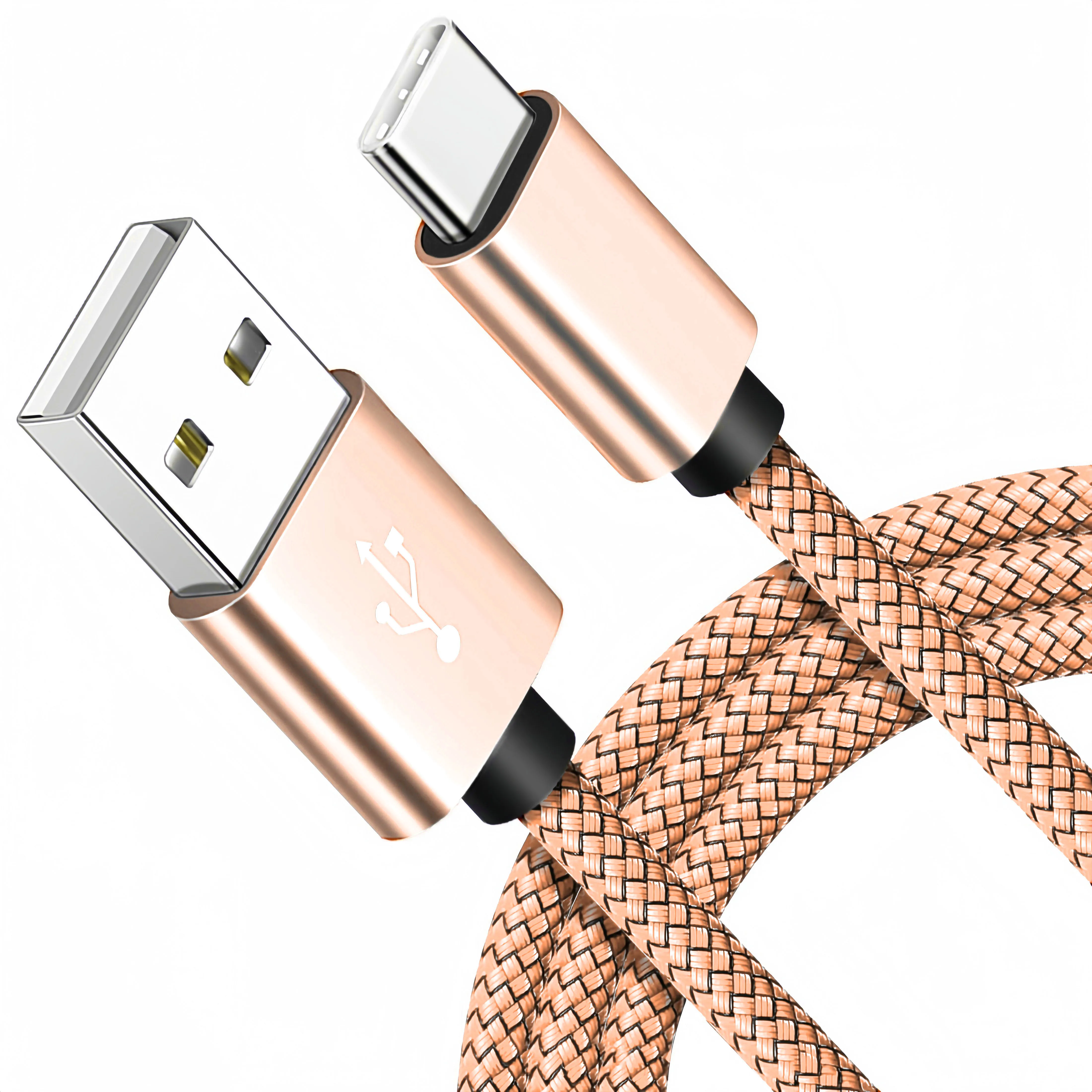 5 stücke 10 stücke USB A zu Typ C Ladekabel Nylon Geflochtene High-Speed Datenkabel Für Samsung Huawei android USB C Schnelle Lade