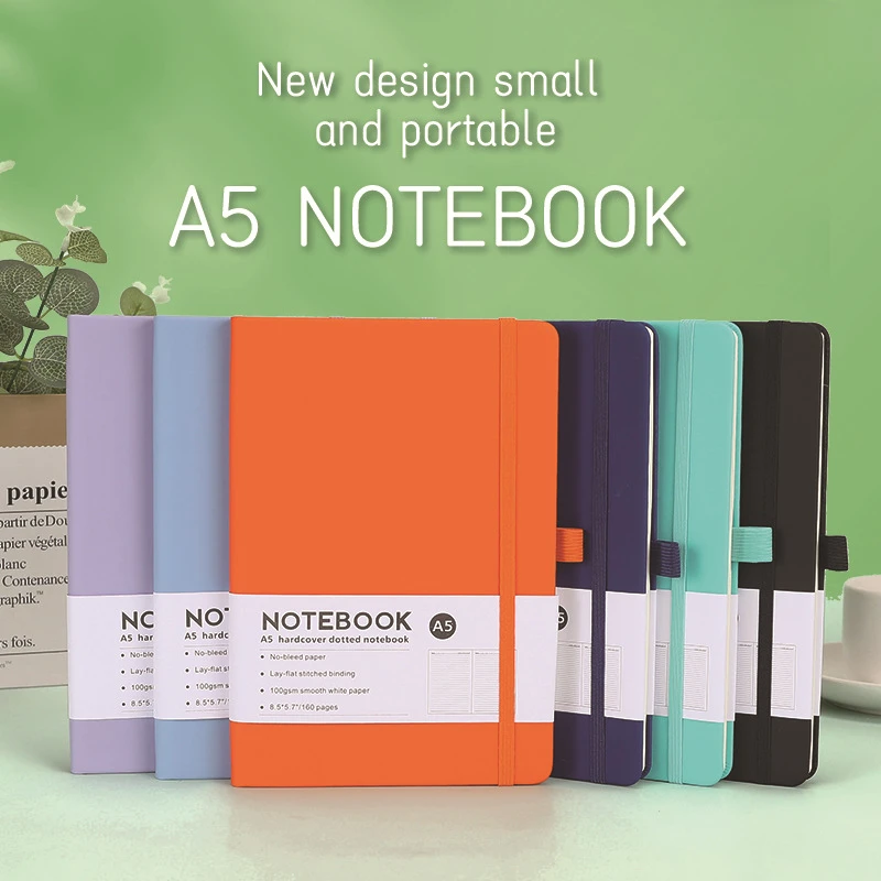 

2025 Full English Strap Notebook Portable A5 Business Notebook PU Leather Notepad School Stationery Office Accessories