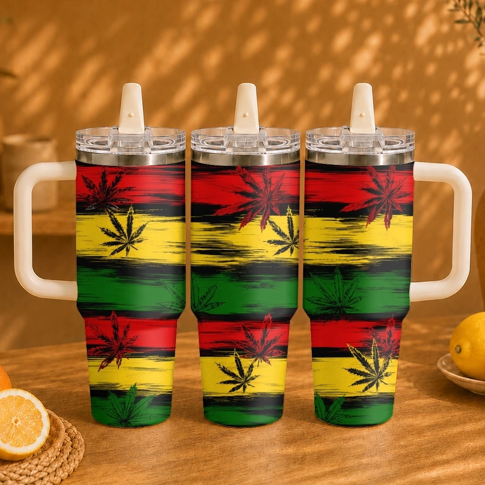Retro African tribal print Vacuum Flasks 40oz Vacuum Insulated Travel Mug - Stainless Steel Straw Cup Lid