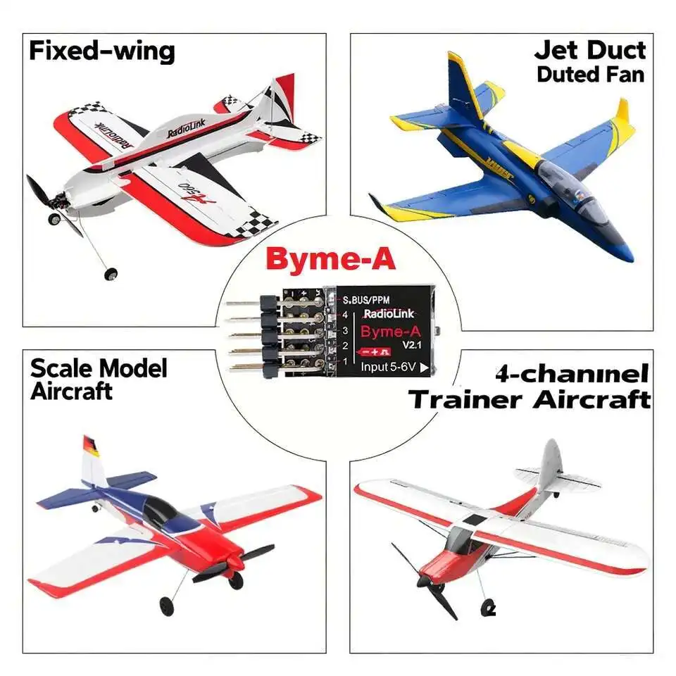 Radiolink Byme DB Byme D/A ثابت الجناح التحكم في الطيران جيروسكوب التوازن الذاتي الاستقرار 3CH 4CH DeltaWing Su27 ورقة الطائرات