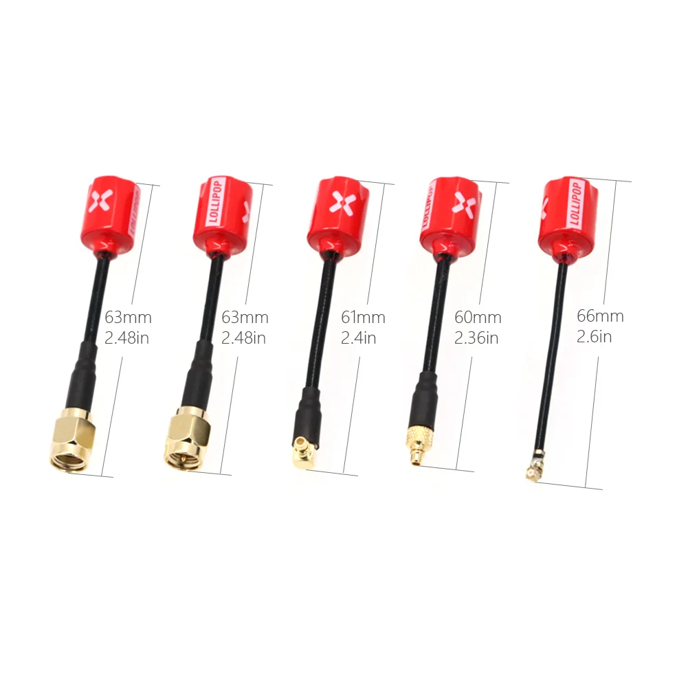 2개입 Foxeer Micro Lollipop 5.8G 2.5DBi 고이득 옴니 RHCP FPV 안테나 MMCX 직각 RHCP UFL 슈퍼 미니 RC FPV 드론용