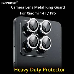 (1Pack = 4Rings) For Xiaomi 14T Pro Ultra Thin Clear Camera Lens Protector Cover Shield Metal Ring Guard Tempered Glass Film Cap