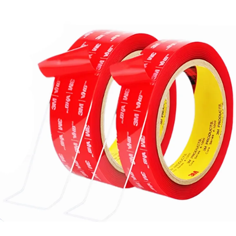 شريط لاصق على الوجهين 3M - شفاف - أكريليك - التصاق قوي - للمنزل والسيارة وتثبيت الحائط - بدون ندبة